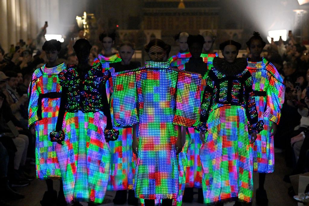 Models walk the runway during the Anrealage Womenswear Fall/Winter 2025-2026 show as part of Paris Fashion Week. (Photo: Kristy Sparow/Getty Images)