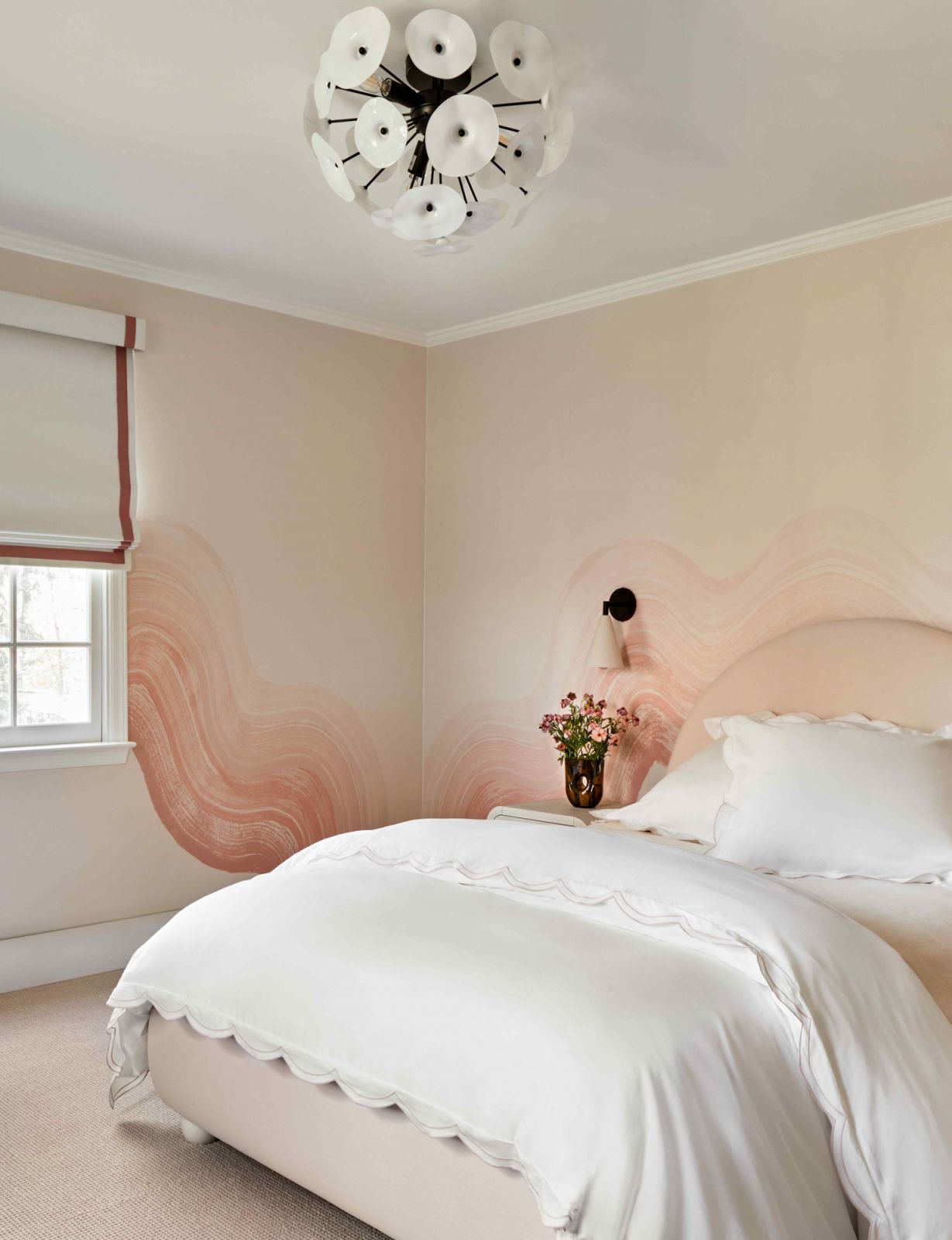 Pops of salmony-pink for a girl’s room, designed by Claudia Allegra Interiors (Photo: Rikki Snyder)