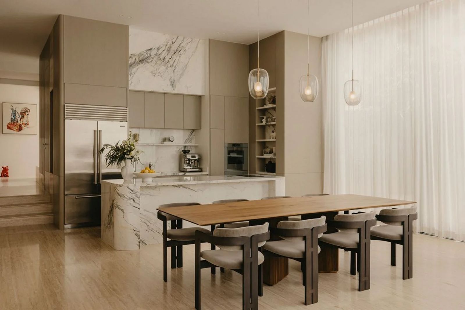 The cosy and seamless kitchen and dining area at the GLV House by Wilma Wu and HG Group is the social hub of the home (Photos: Studio Periphery)