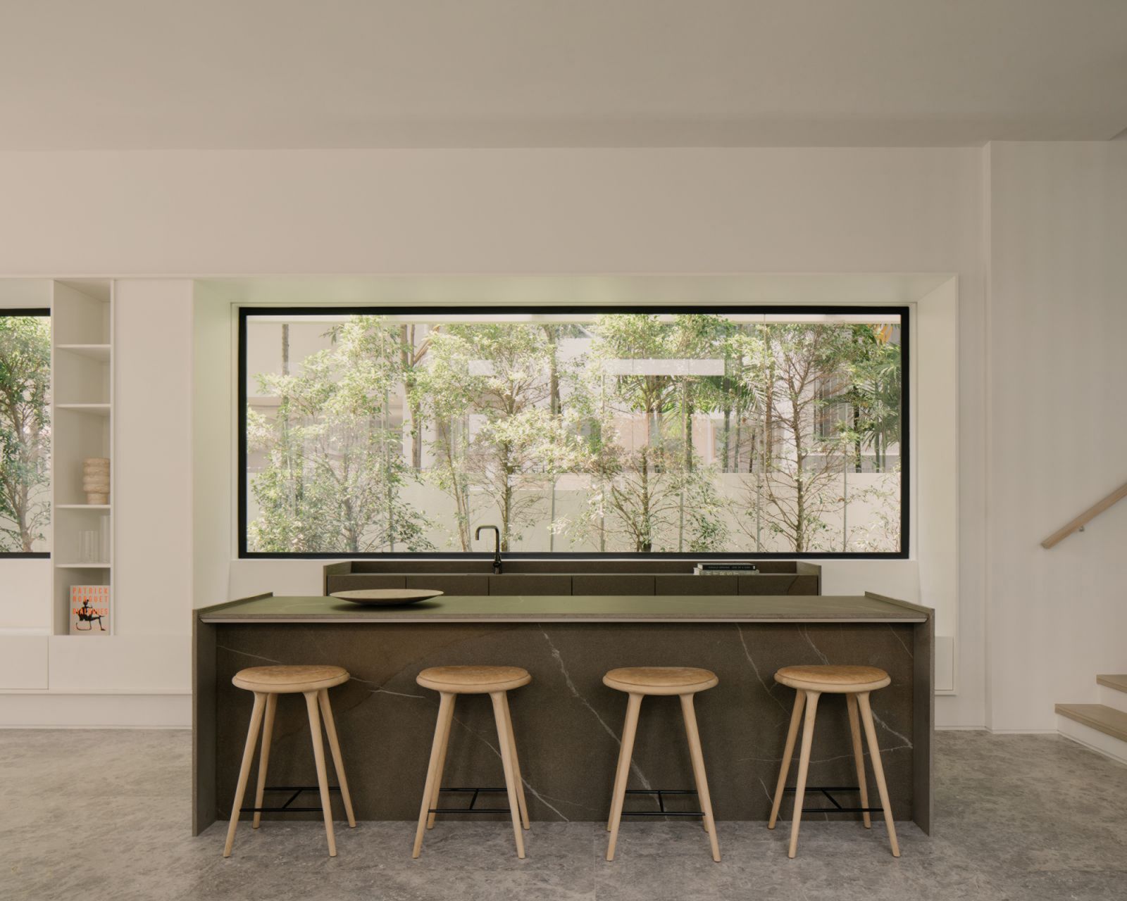The open kitchen is the perfect spot for the family