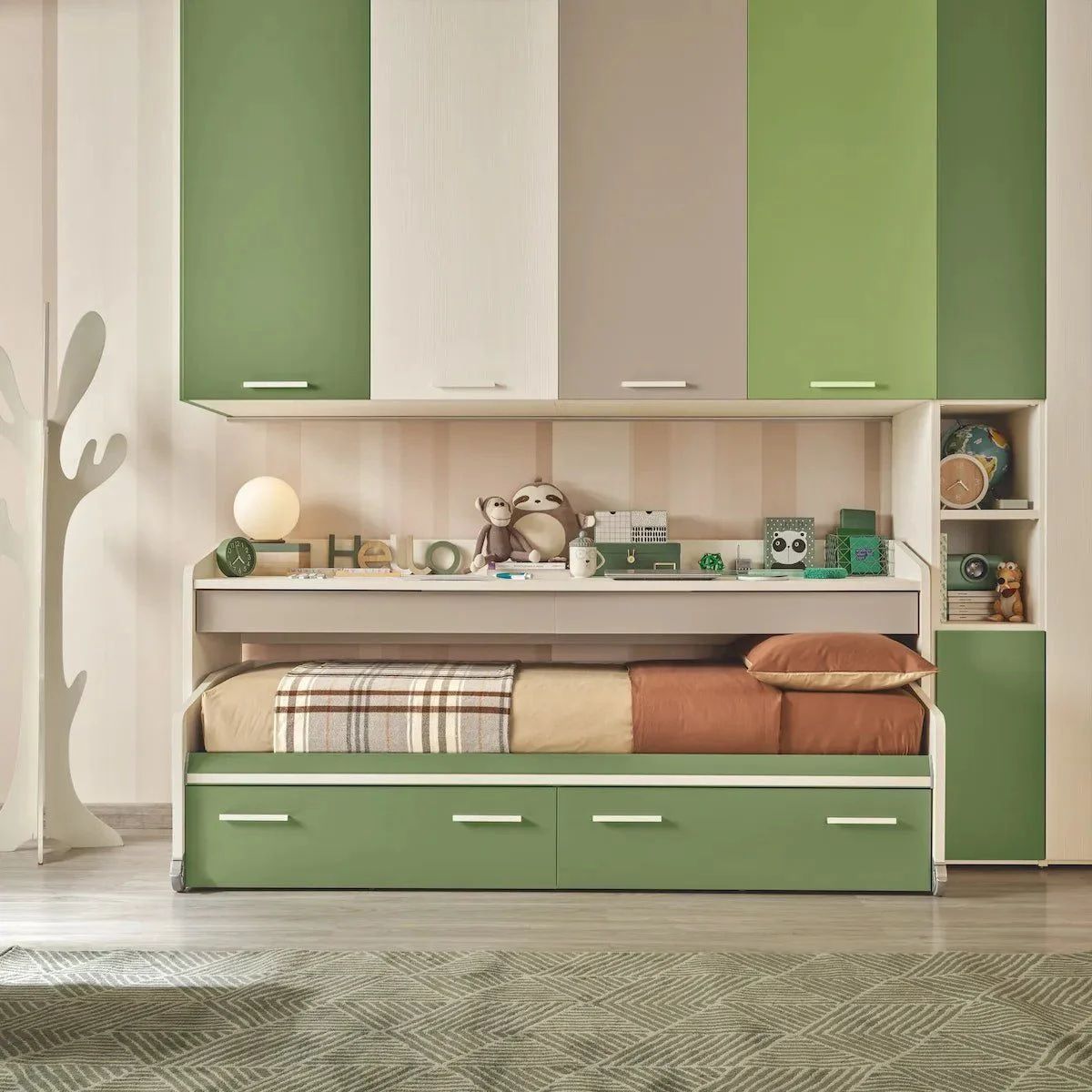 A mobile desk with a pull-out guest bed by Spaceman for sleepovers (Photo: Spaceman)