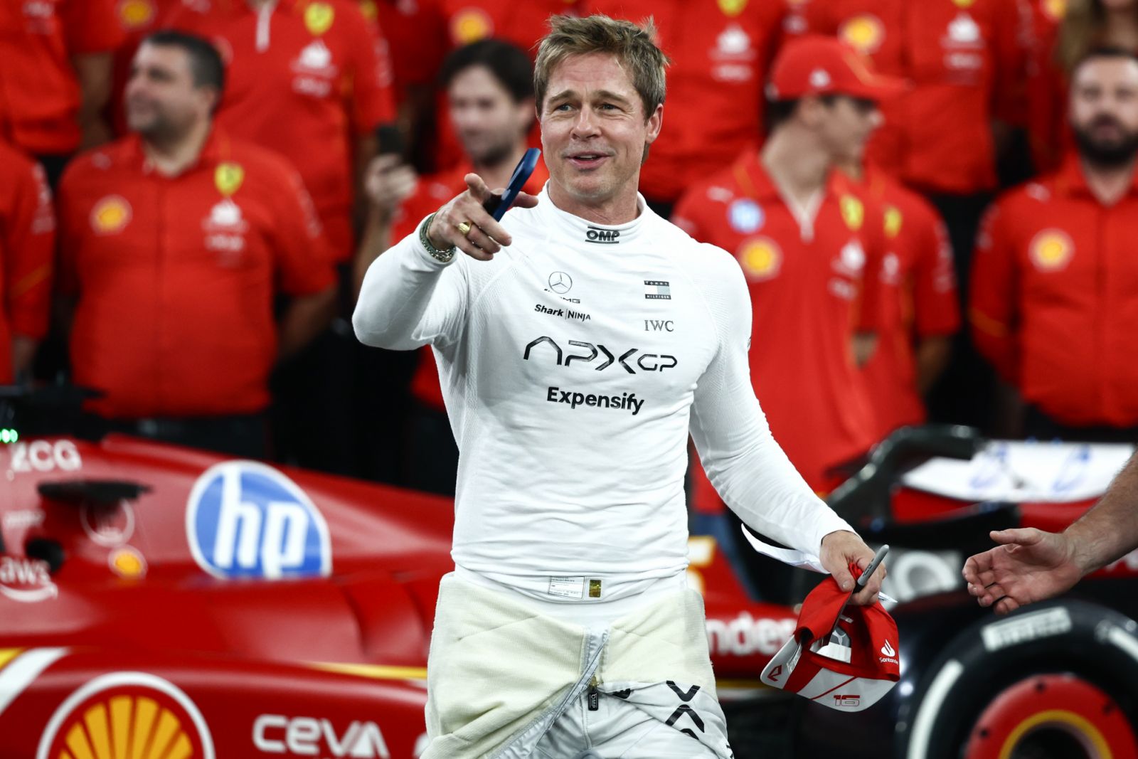 Brad Pitt ahead of the Formula 1 Abu Dhabi Grand Prix at Yas Marina Circuit in Abu Dhabi, United Arab Emirates on Devember 5, 2024. (Photo by Jakub Porzycki/NurPhoto)