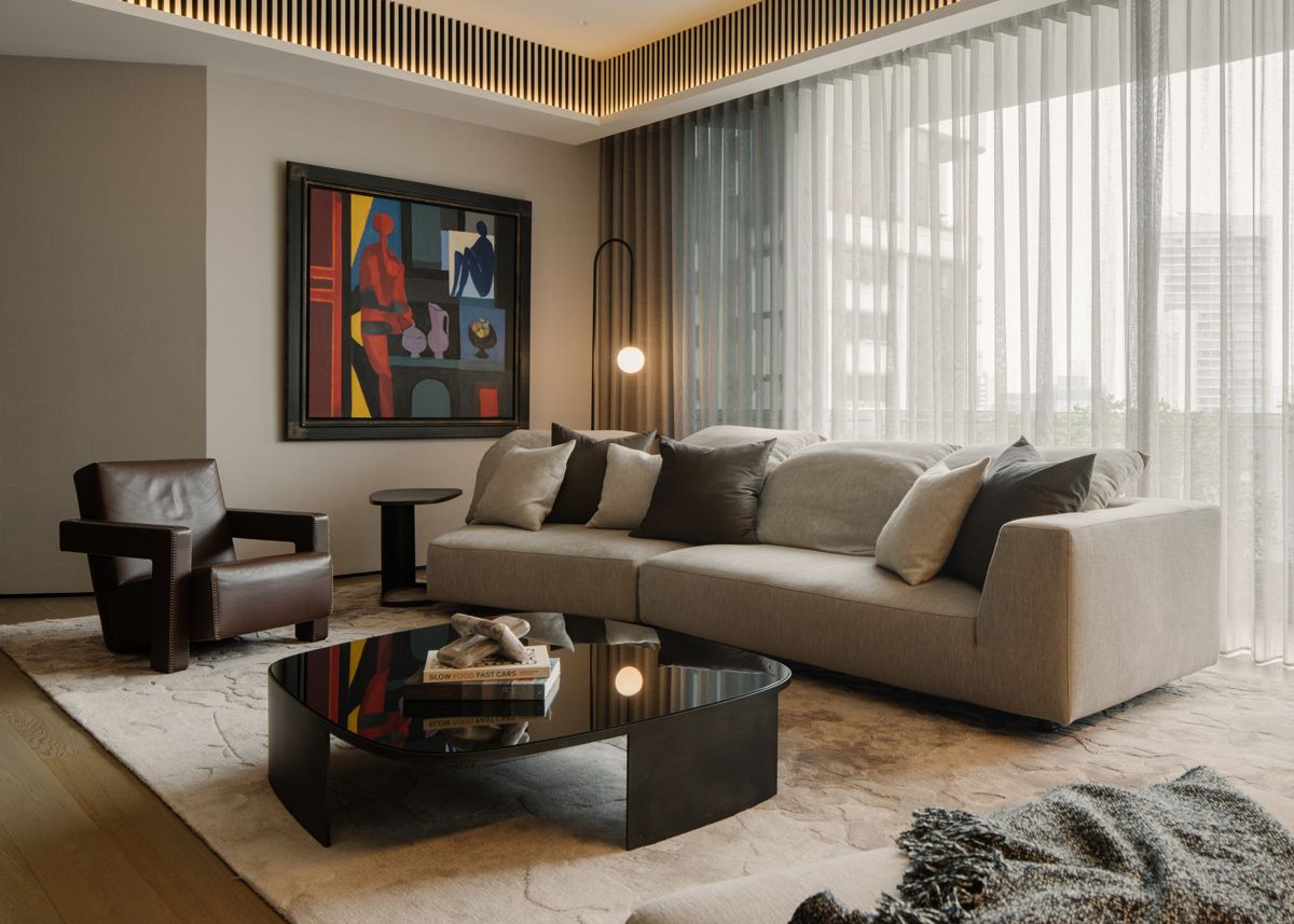 The Orchard Road apartment has been designed with minimalist sensibility and keen eye for style