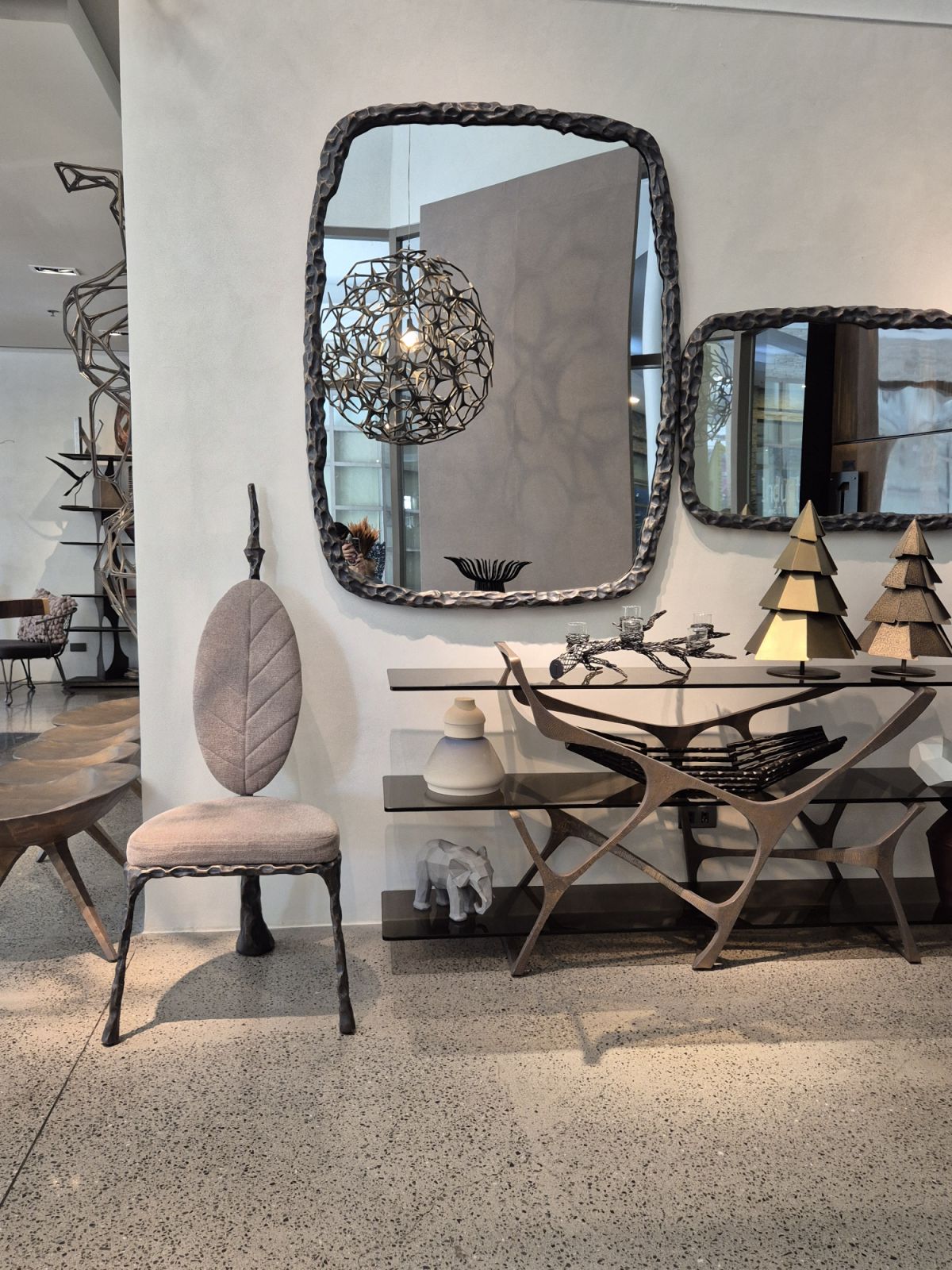 High Hammered Mirror by Industria Gallery