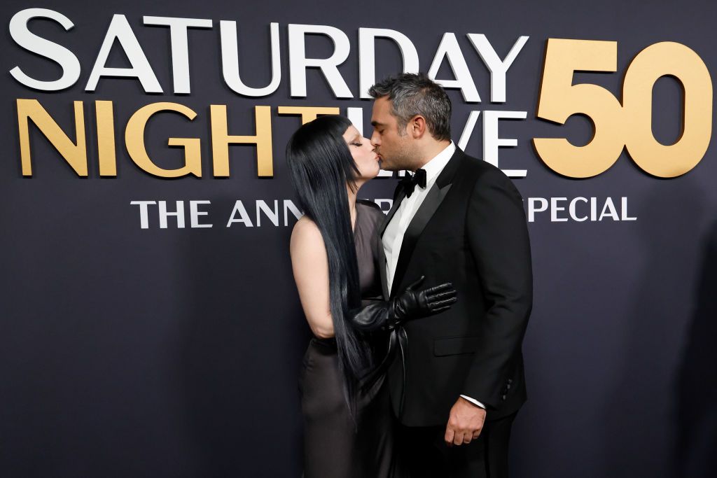 NEW YORK, NEW YORK - FEBRUARY 16: Lady Gaga and Michael Polansky attend SNL50: The Anniversary Special on February 16, 2025 at 30 Rockefeller Center in New York City. (Photo by Taylor Hill/FilmMagic)