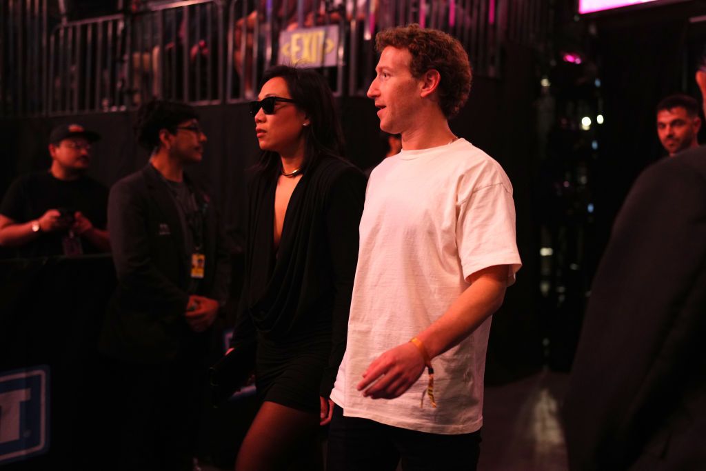 Priscilla Chan and Mark Zuckerberg attend the UFC 300 event. (Photo:Getty Images)