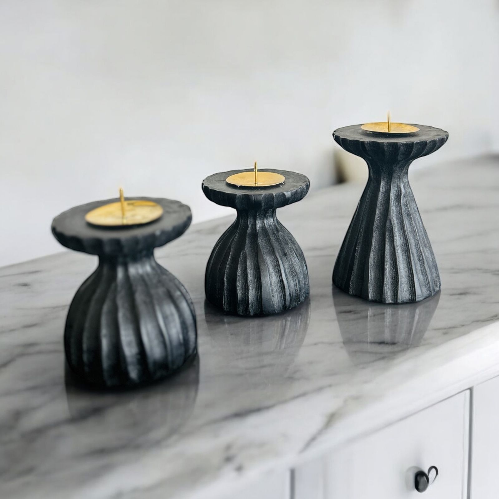 Wood candle stands from Ashepa Lifestyle