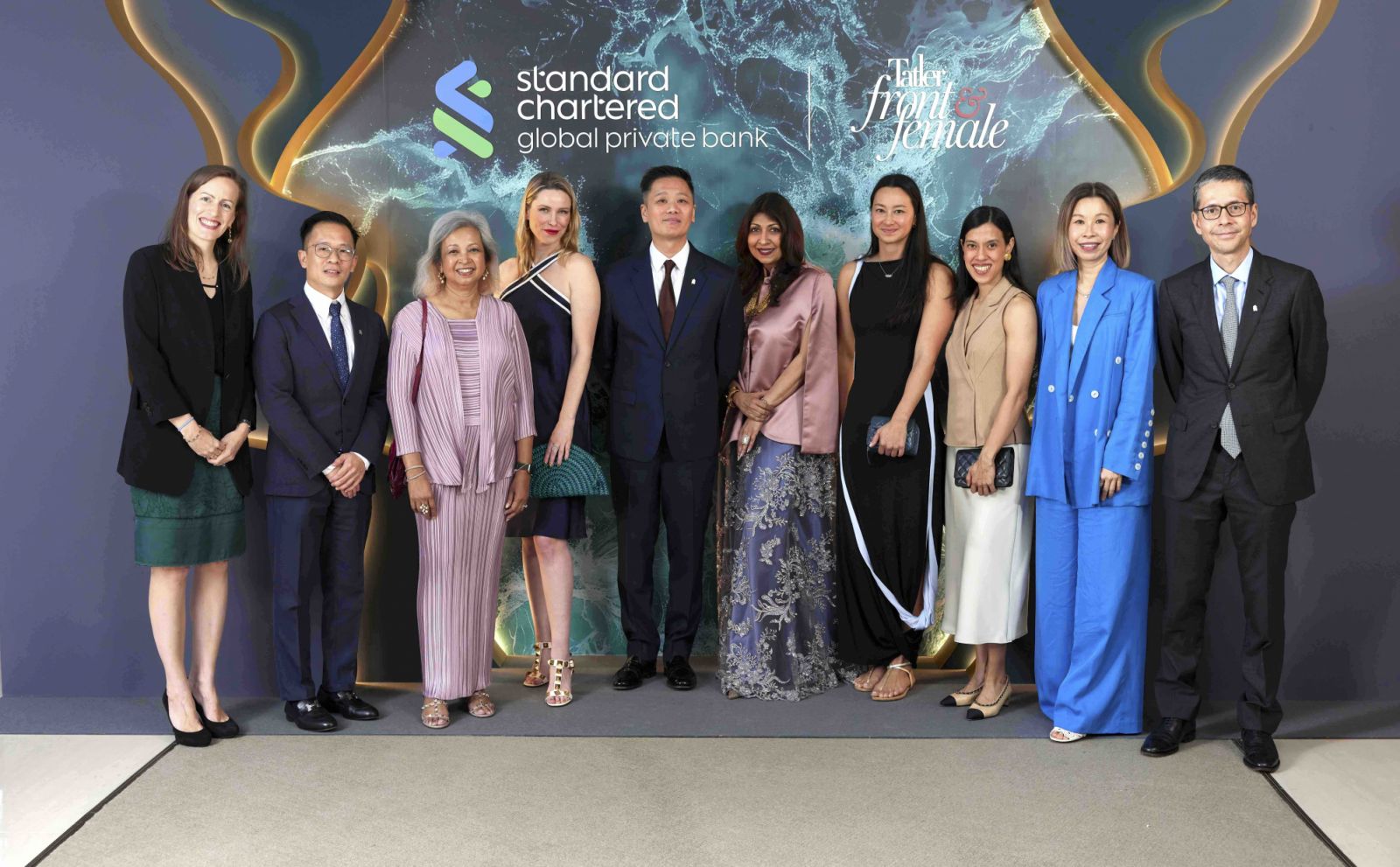 From left: Rachel Duffell, Mike Tan, Datin Paduka Marina Mahathir, Kiera Chaplin, Raymond Ang, Dr Vibha Bakshi, Camille Cheng, Datuk Nicol David, Stephanie Tay, Patrick Lee