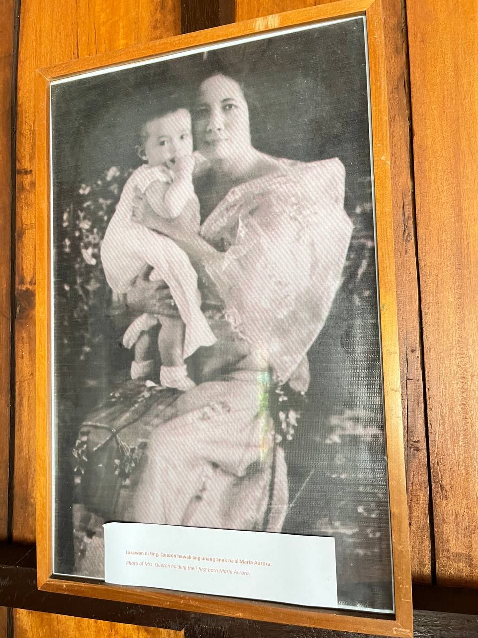 First Lady Aurora Aragon-Quezon holding her firstborn, Maria Aurora (Photo: Gabriel Bohol)