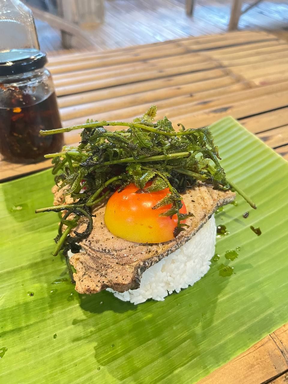 A blue marlin steak with pako salad at Kusina Luntian (Photo: Gabriel Bohol)