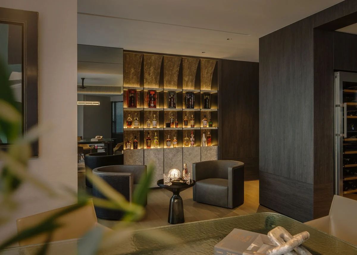 Both working in the hospitality industry, the homeowners wanted to bring the luxury experience to their abode