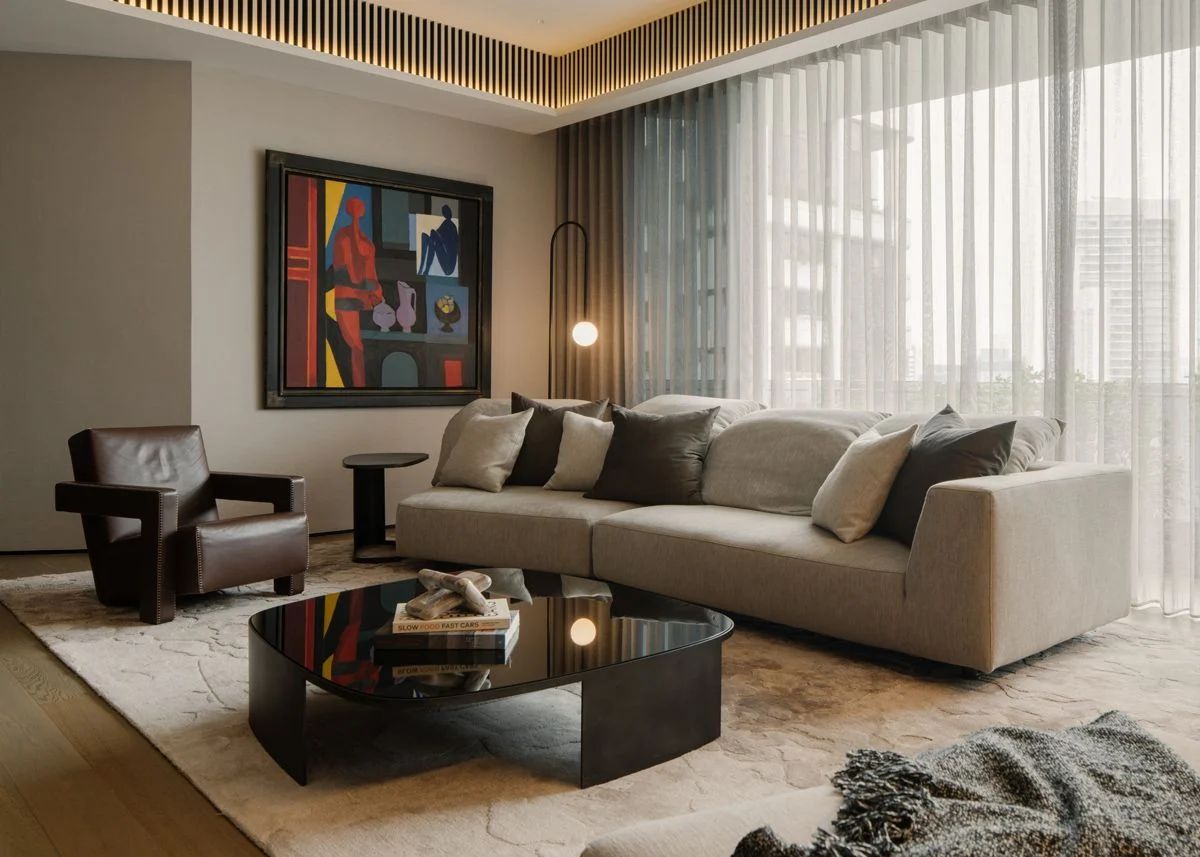 The Orchard Road apartment has been designed with minimalist sensibility and keen eye for style