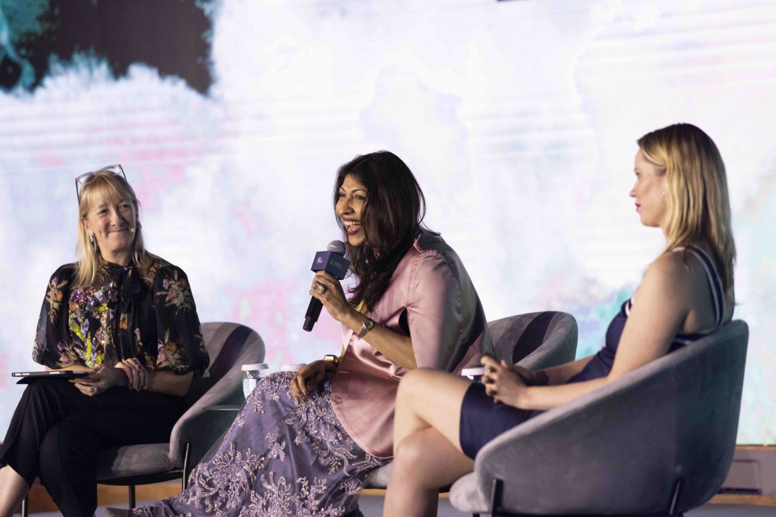 Marisa Drew, Vibha Bakshi and Kiera Chaplin (Photo: Benny Loh/Tatler)