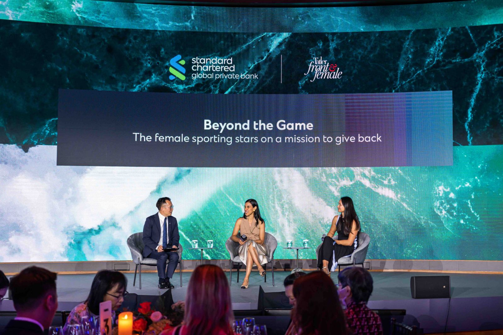 Mike Tan, Nicol David and Camille Cheng (Photo: Max Chan/Tatler)