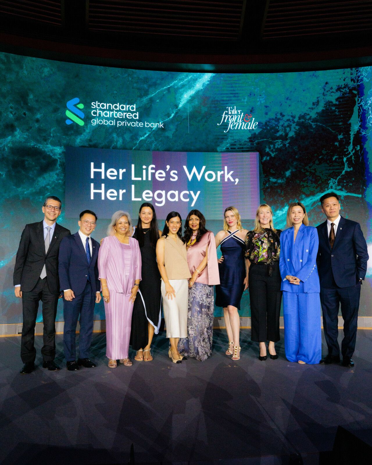 Patrick Lee, Mike Tan, Marina Mahathir, Camille Cheng, Nicol David, Vibha Bakshi, Kiera Chaplin, Marisa Drew, Stephanie Tay, Raymond Ang (Photo: Adrian Lee/Tatler)
