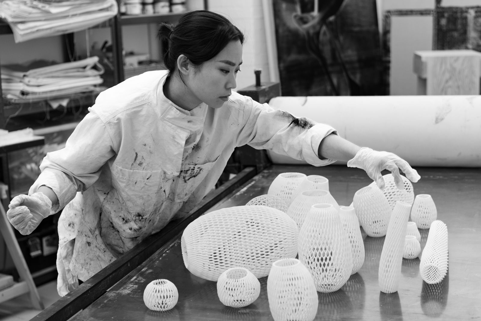 Nicole Coson works on 'Vanitas' in her studio, 2025 (Photo: Courtesy of Nicole Coson)
