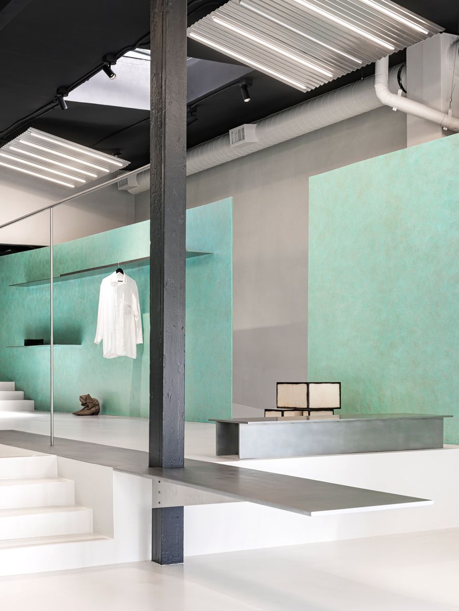 Korean architect Jonghwan Baek's signature soft brutalism is apparent in this corner