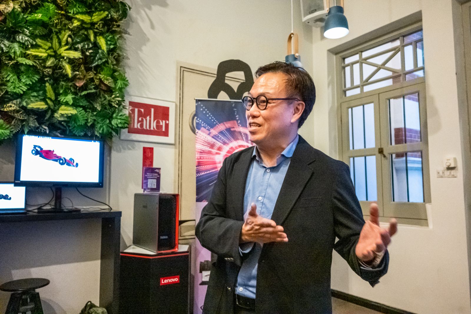A welcome speech by Nigel Lee, general manager of Lenovo Singapore