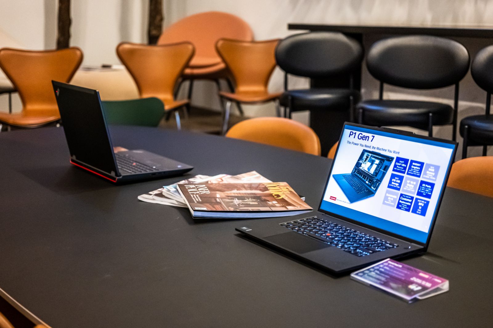 Lenovo workstations displayed at the Tatler House