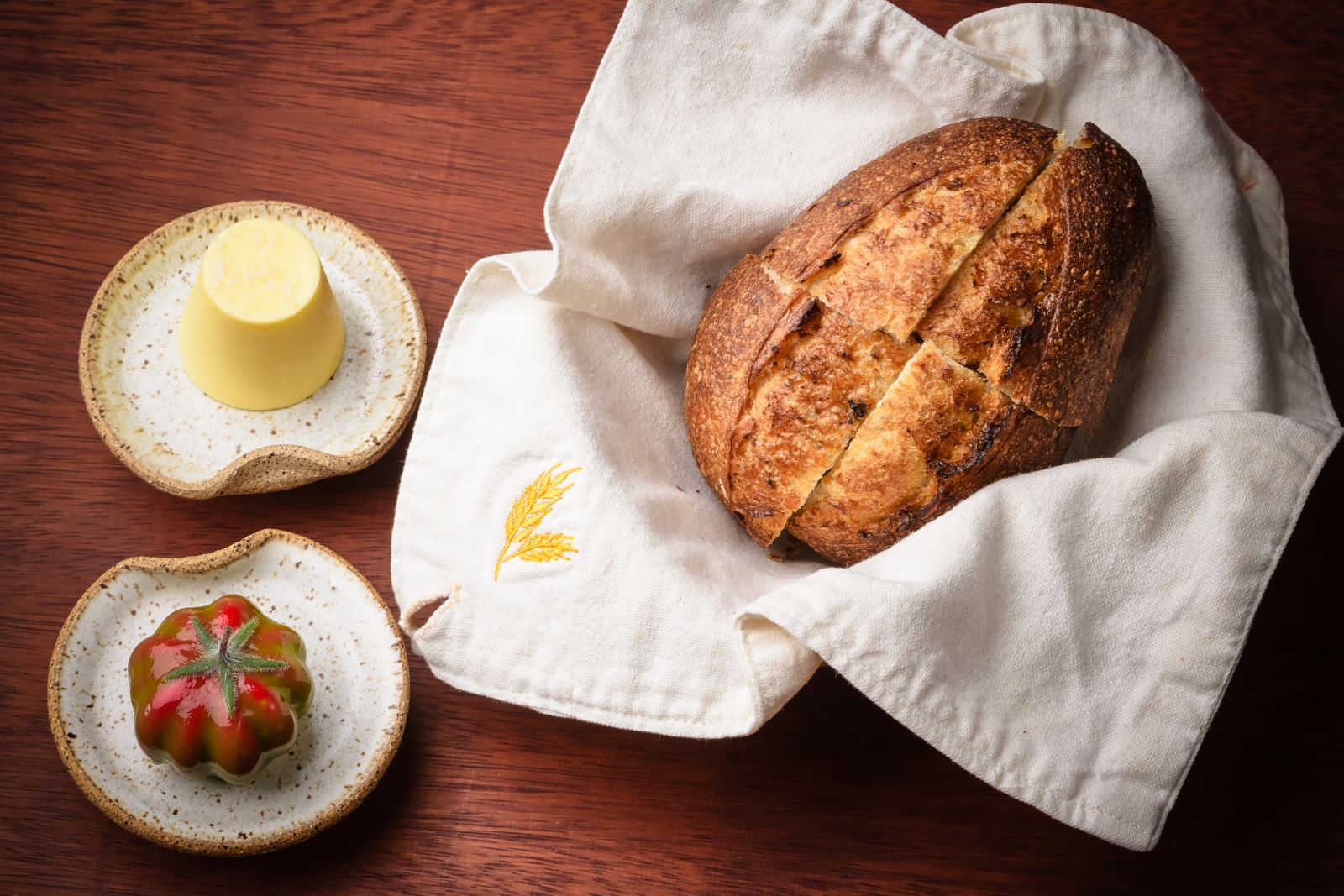 Bread and butter at Restaurant au Jardin, Tatler Dining Guide's Restaurant of the Year 2024