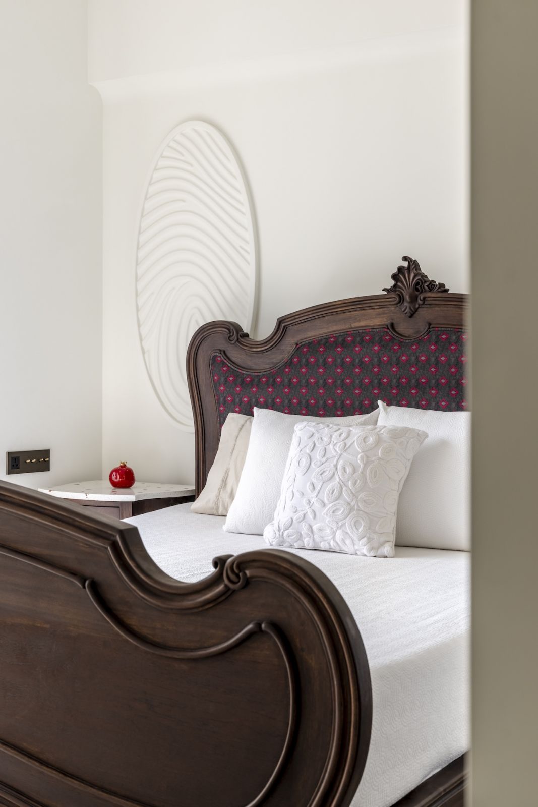 Exploring the handcrafted furniture in a bedroom in a Mumbai, India family home (Photo: Prashant Bhatt)