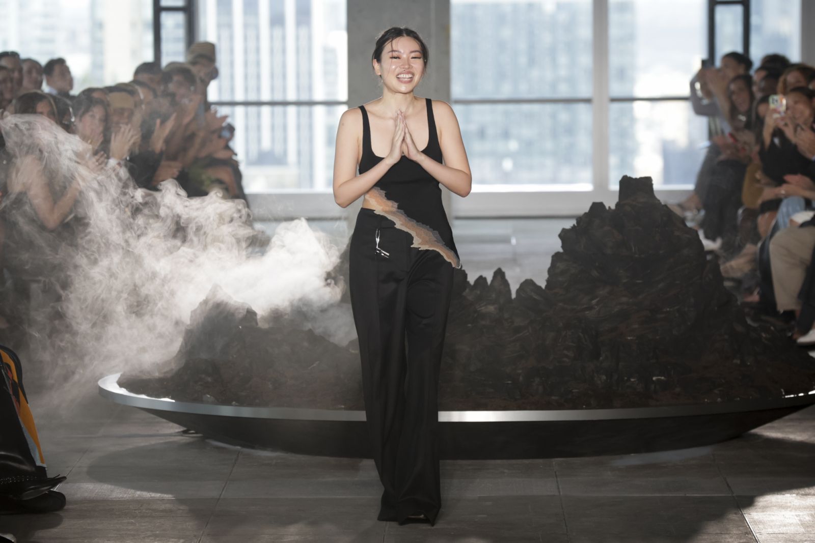 Fashion designer Grace Ling walks the runway during the Grace Ling Ready to Wear Spring/Summer 2025 fashion show as part of the New York Fashion Week (Photo: Victor VIRGILE/Gamma-Rapho via Getty Images)