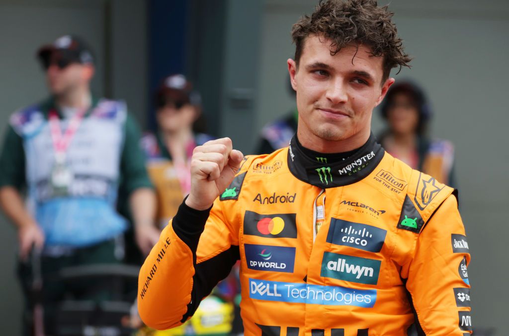 MELBOURNE, AUSTRALIA - MARCH 15: Pole position qualifier Lando Norris of Great Britain and McLaren looks on during qualifying ahead of the F1 Grand Prix of Australia at Albert Park Grand Prix Circuit on March 15, 2025 in Melbourne, Australia. (Photo by Mark Thompson/Getty Images)