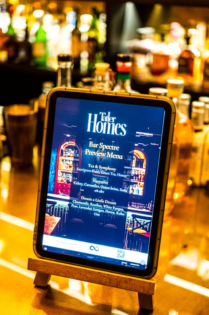 The evening's cocktail menu by Bar Spectre