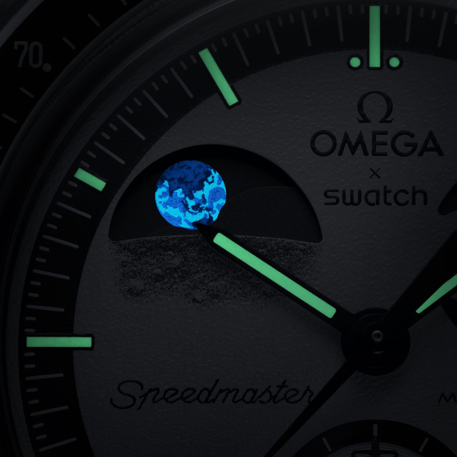 Swatch x Omega Moonswatch Earthphase (Photo: courtesy of Swatch)