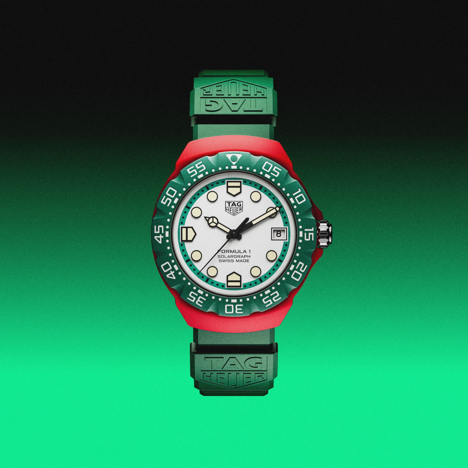 Tag Heuer Formula 1 with green and red combination