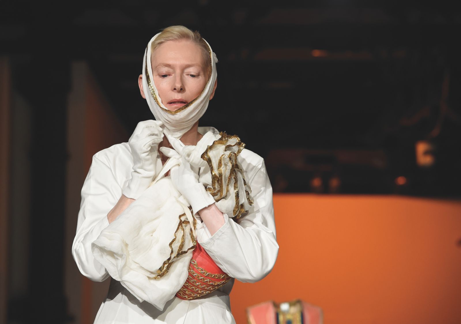 การแสดงของ Tilda Swinton ในงาน ‘Embodying Pasolini’ ที่กรุงโรม (Getty Images)
