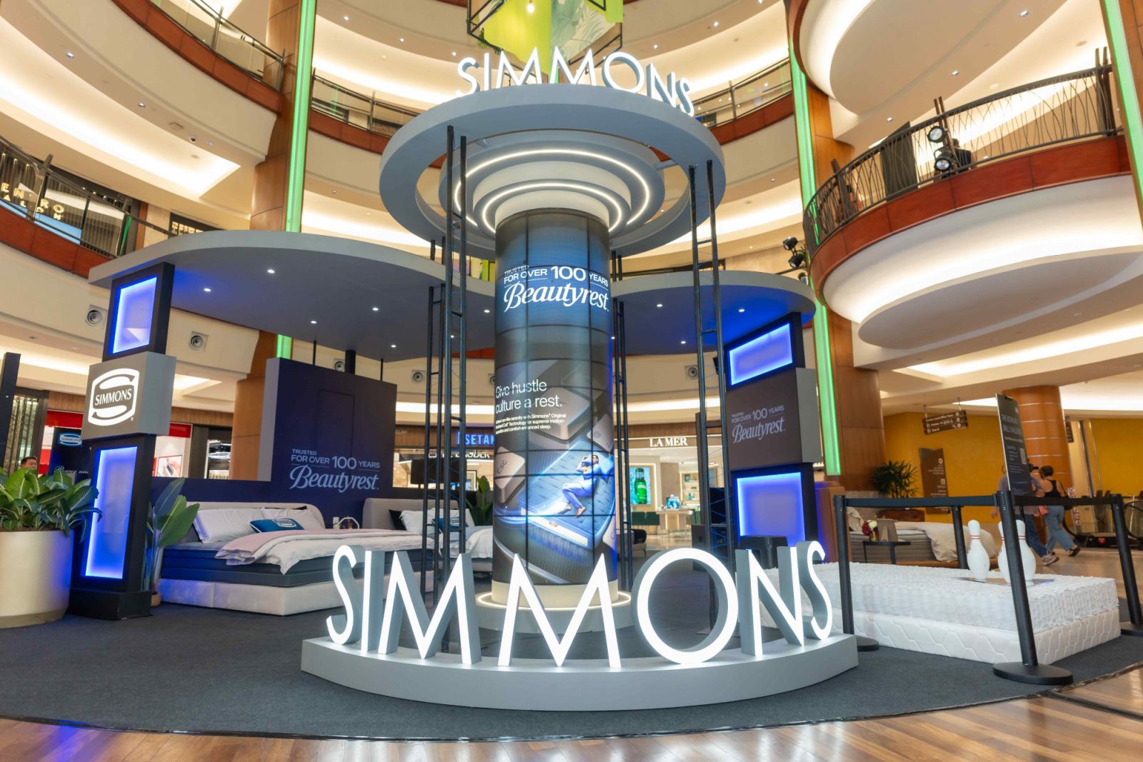 The Simmons roadshow at The Gardens Mall, celebrating 100 years of the brand’s pioneering pocketed coil technology, BeautyRest
