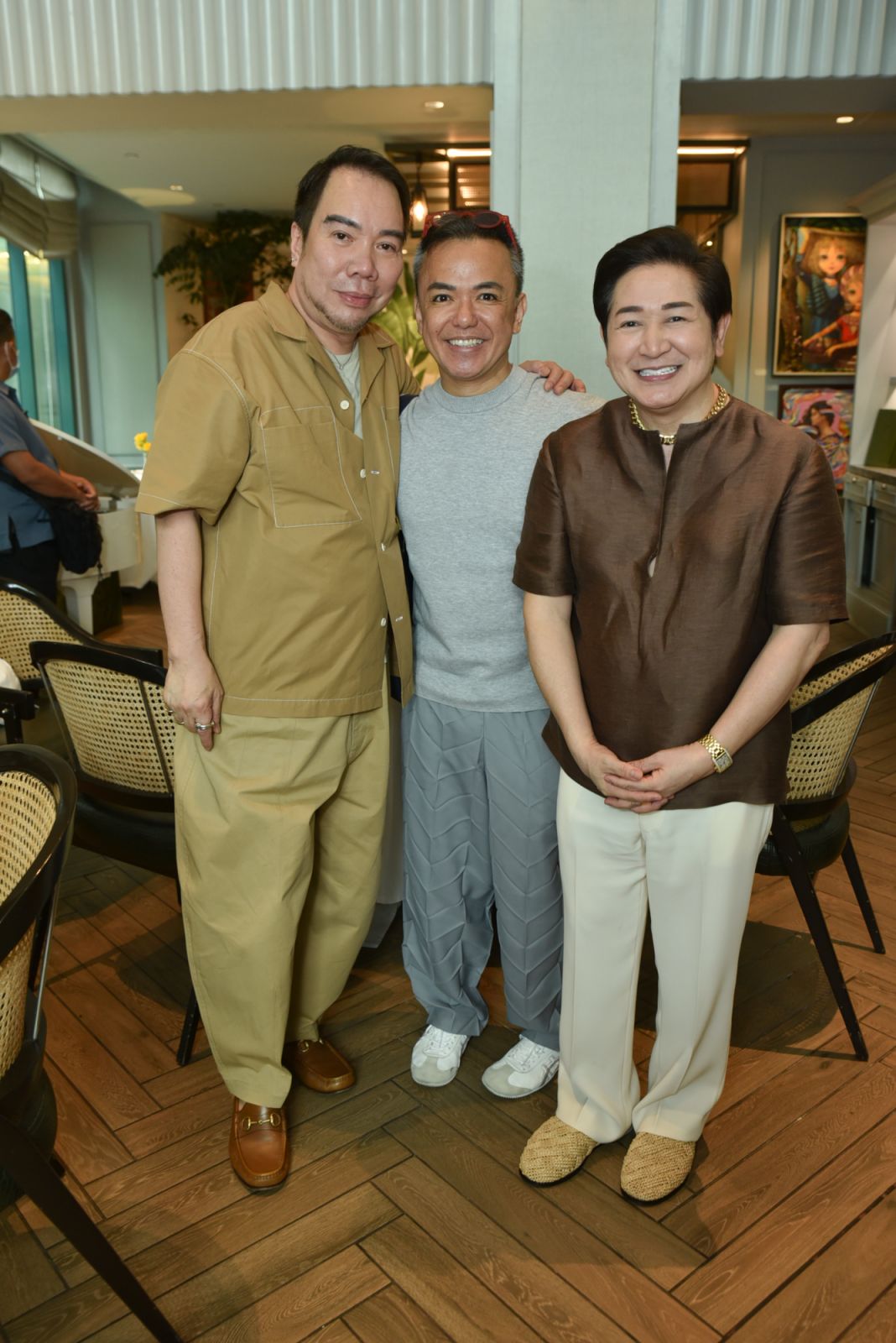 Fashion Aid Philippines members Patrick Rosas, Jun Escario and Paul Cabral at the press launch of The Grant 2025