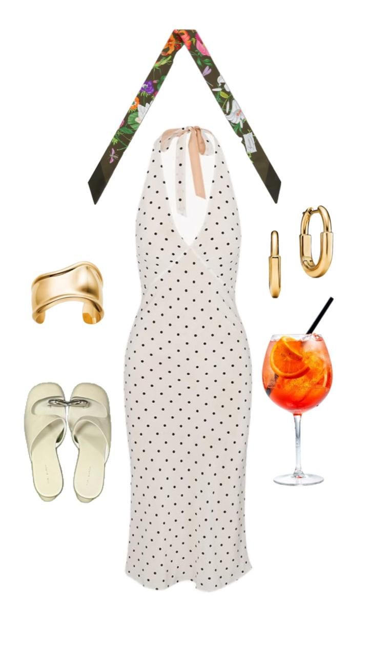 Channel your inner Alexandra Saint Mleux with this Realisation Par dress with
a Tiffany Elsa Peretti bone cuff, Lock earrings, Tory Burch sandals, and a Gucci printed silk twill neck bow (Photo: stylised by Julianna Cabili)