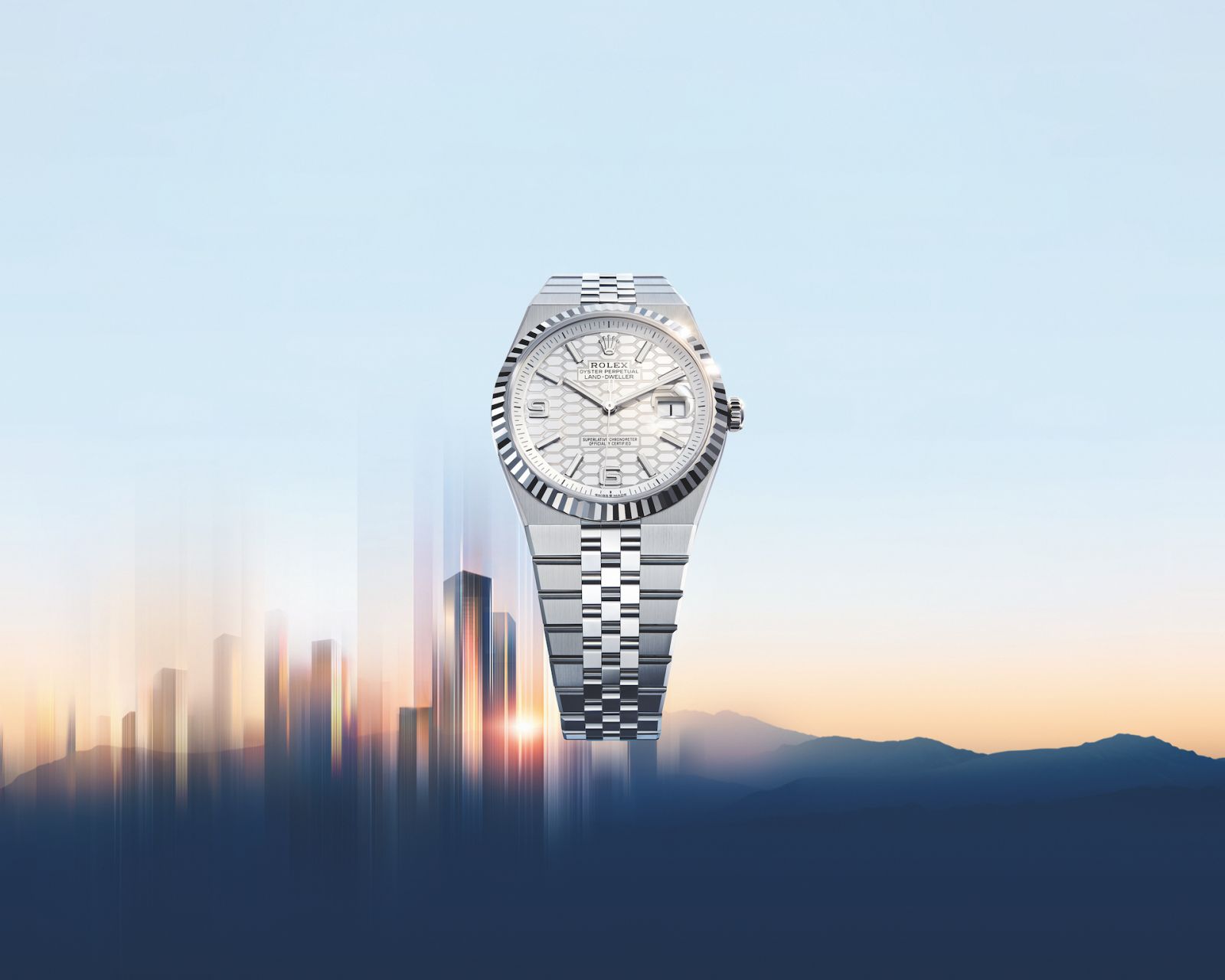 Rolex Land-Dweller in white Rolesor