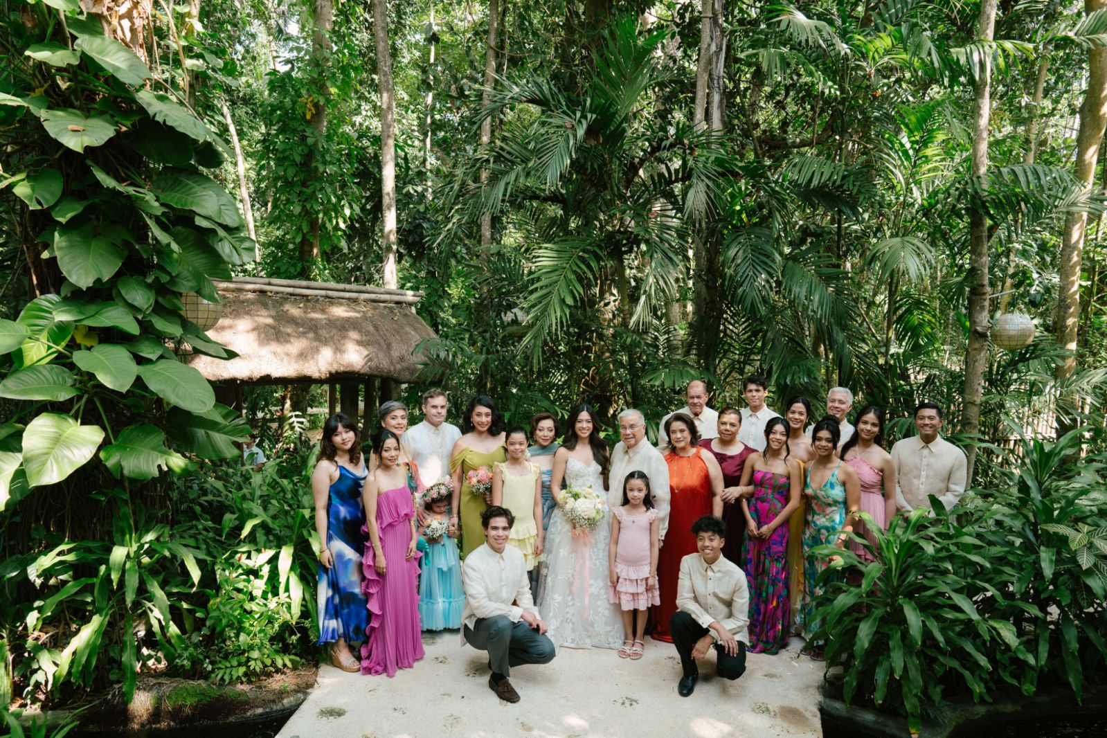 The bride with her family and loved ones