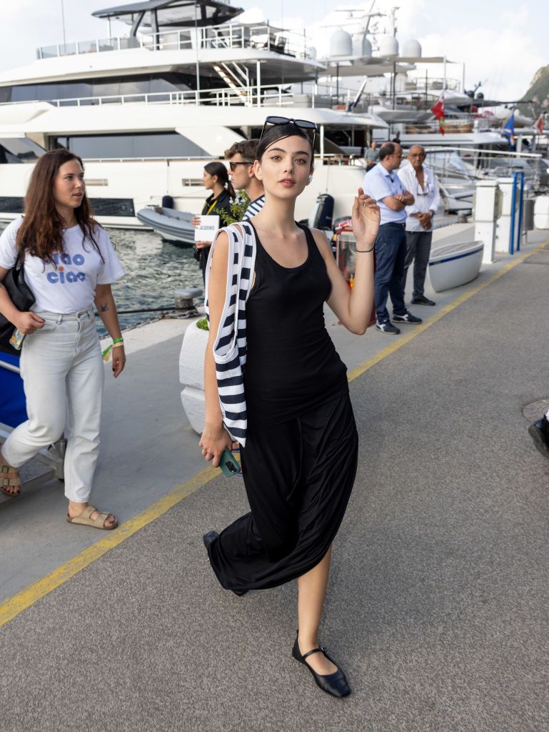CAPRI, ITALY - JUNE 10: Deva Cassel attends the Jacquemus "La Casa" Cruise at Casa Malaparte on June 10, 2024 in Capri, Italy. (Photo by Arnold Jerocki/WireImage)