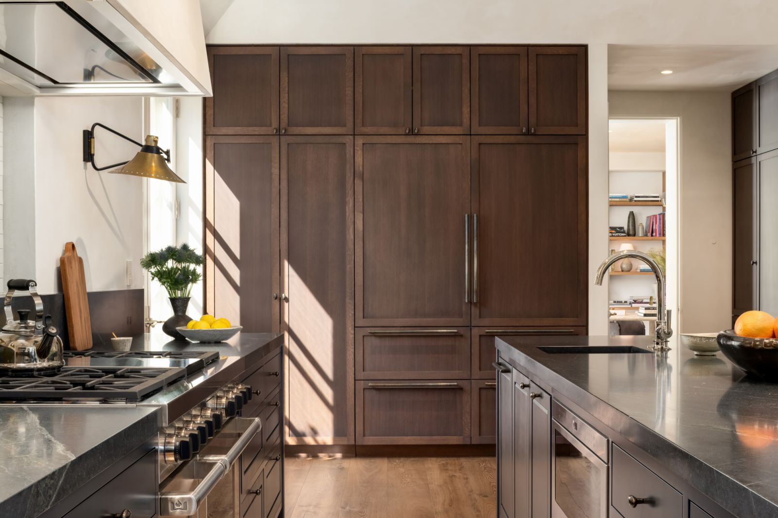 Custom cabinets, storage, and shelving that look like original built-in elements of the home