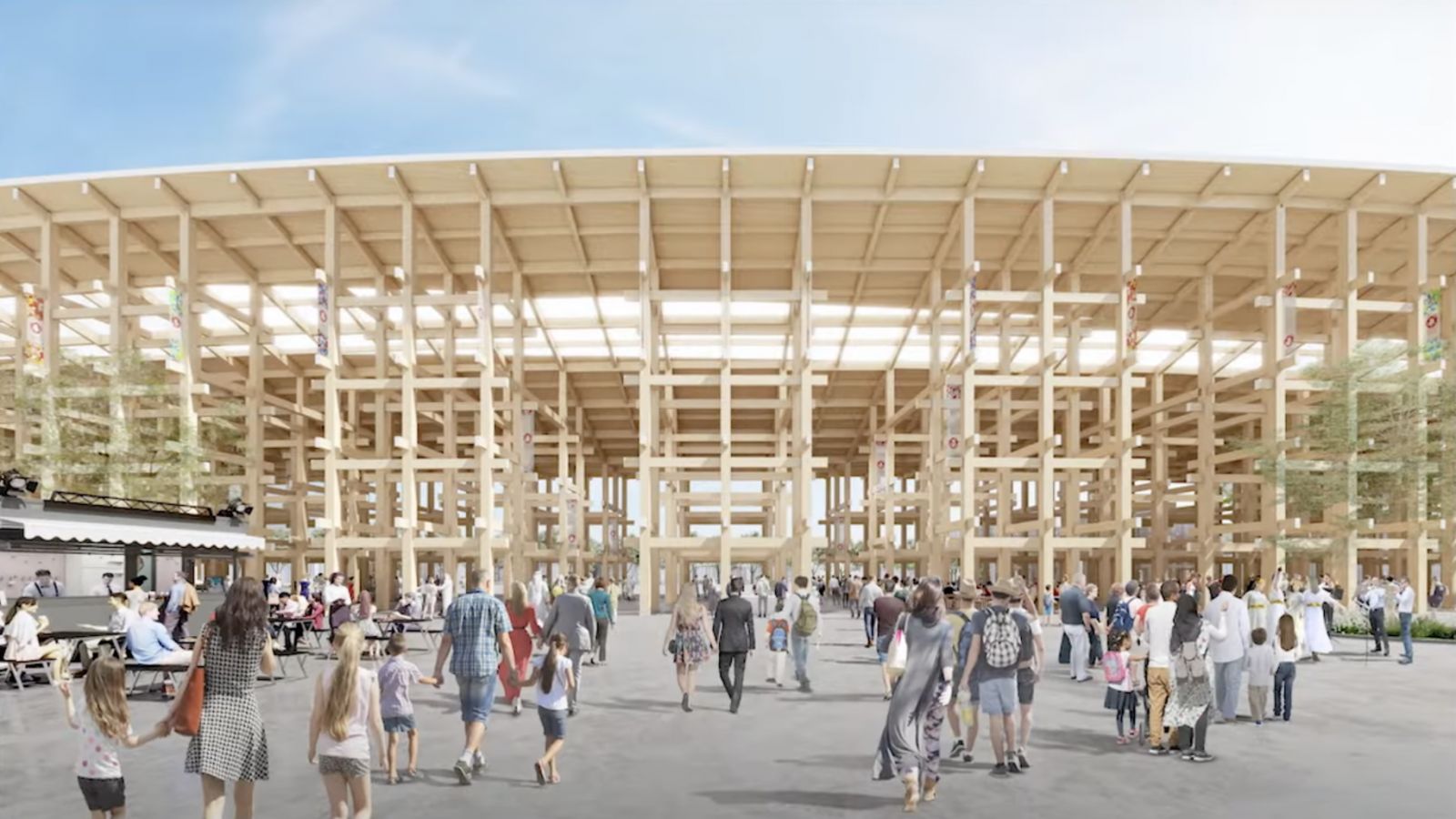 The "Grand Ring" is a soaring wooden structure encircling the Expo 2025 site in Osaka Bay (Photo: Bureau International des Expositions)