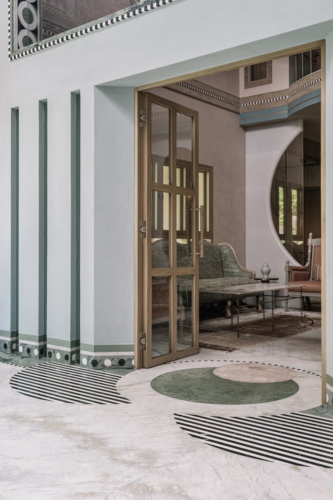 The living room of Multitude of Sins' recent project "Pennyroyal Tea" in Chennai, India