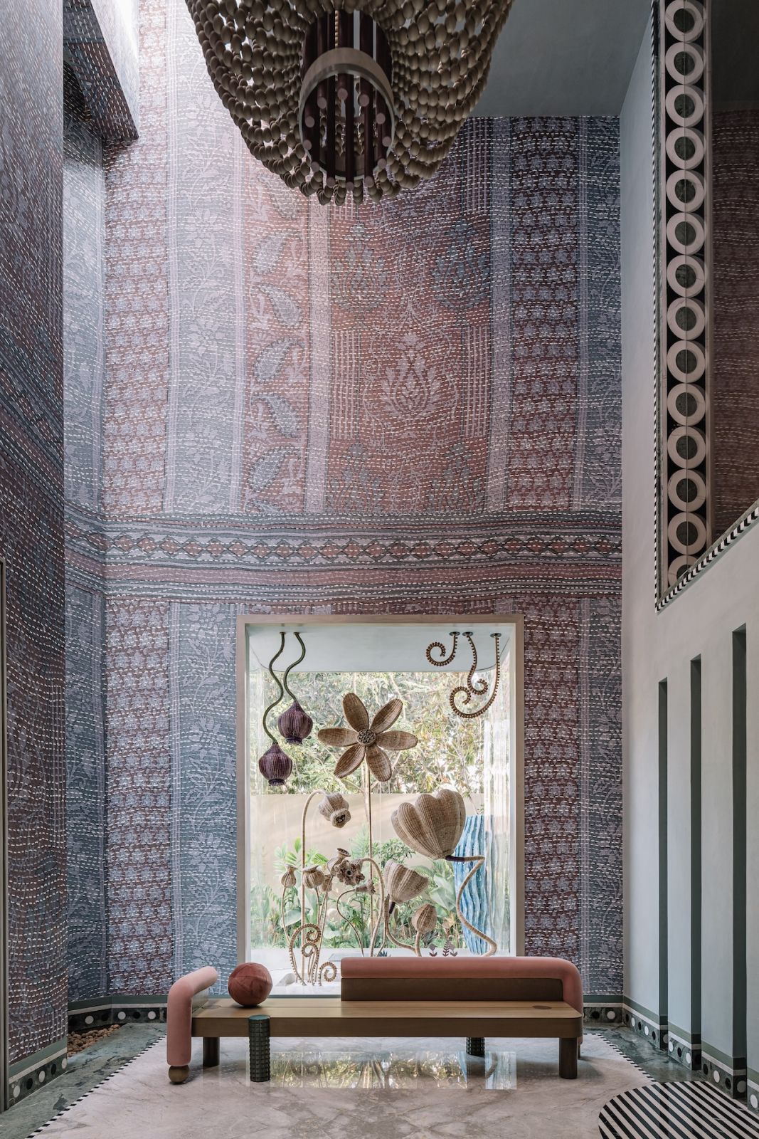 The foyer of Multitude of Sins' recent project "Pennyroyal Tea" in Chennai, India