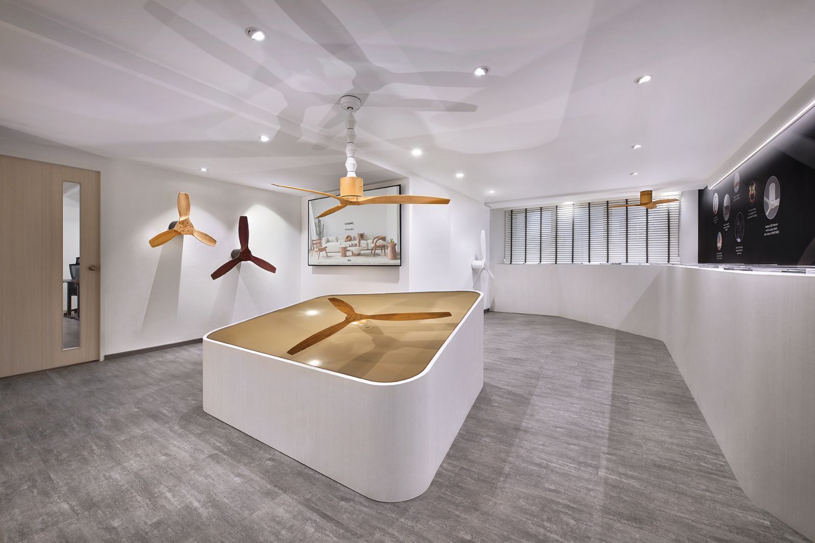 The Spin Fans Experience Gallery displays the products in an airy setting