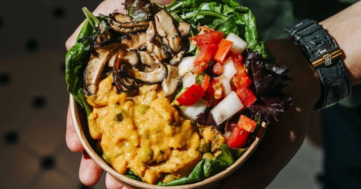 Bowl at Peyala Café, which offers healthy South Asian flavours
