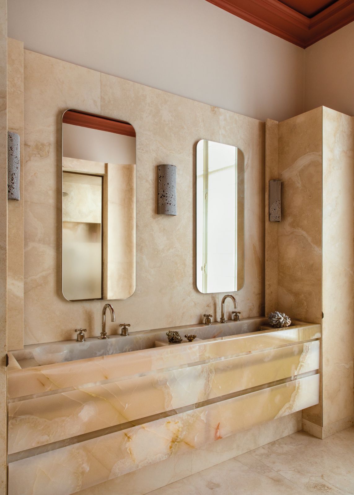 The stone infuses the space with a soothing, almost otherworldly air