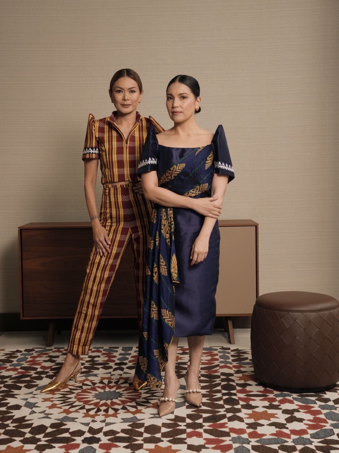 Apples Aberin and Aliah Dimaporo channel grace in terno ensembles (Photo: Courtesy of Kaayo Modern Mindanao)