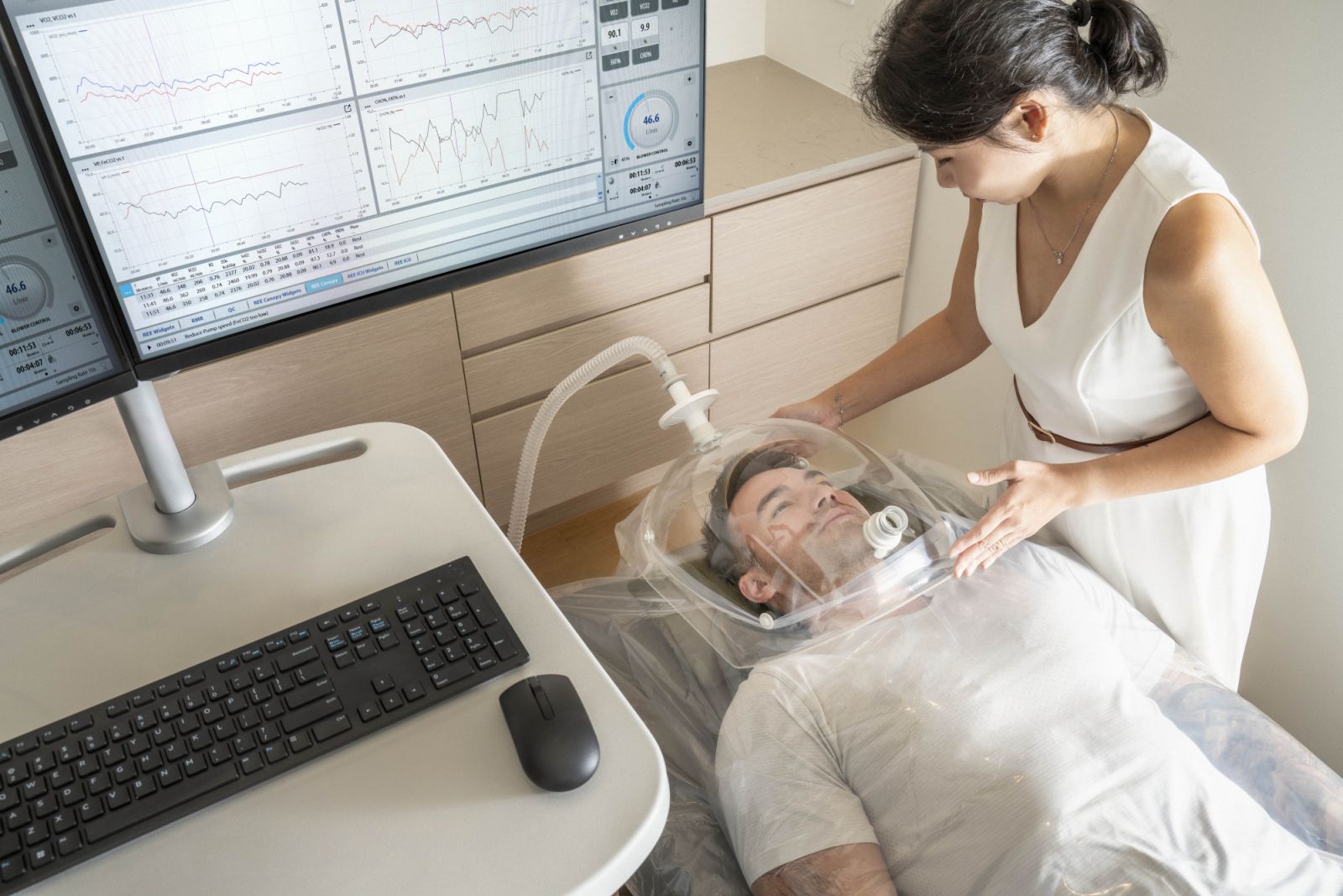 Clients can undergo a series of tests at Chi Longevity to better understand their body including a resting metabolic rate test (Photo: Chi Longevity)