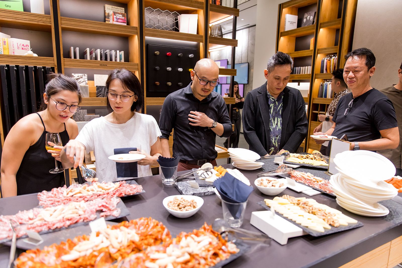 Alan Tay and guests enjoying the savoury treats