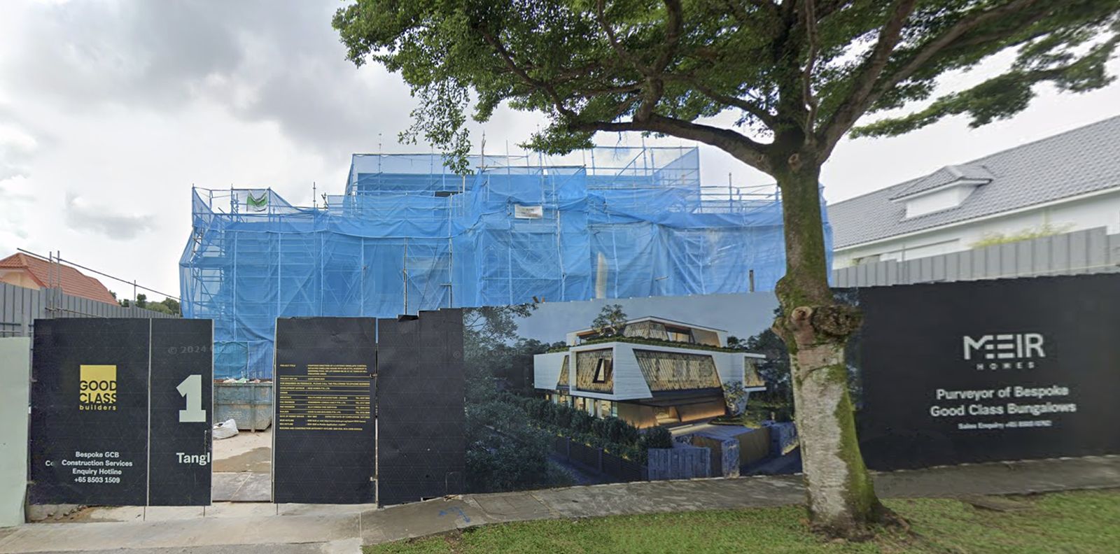A view of the Good Class Bungalow along Tanglin Hill currently under construction (Photo: Google Maps)