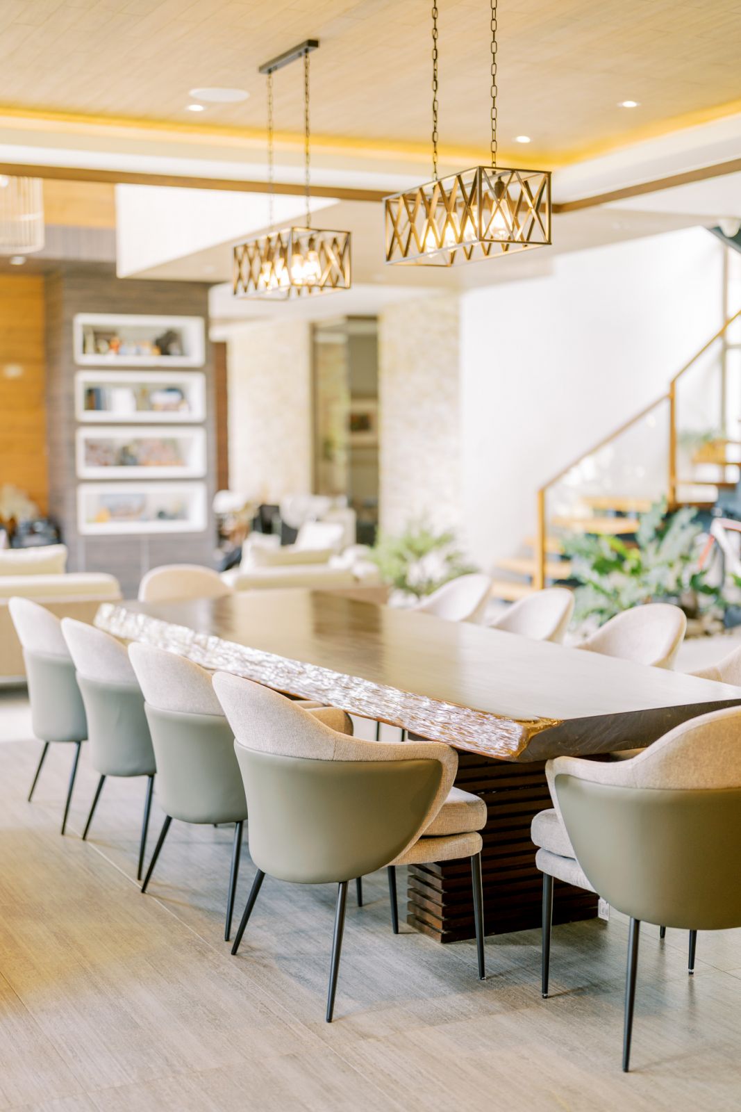 The dining room in an Ozamiz, Misamis Occidental home designed by M + S Studio