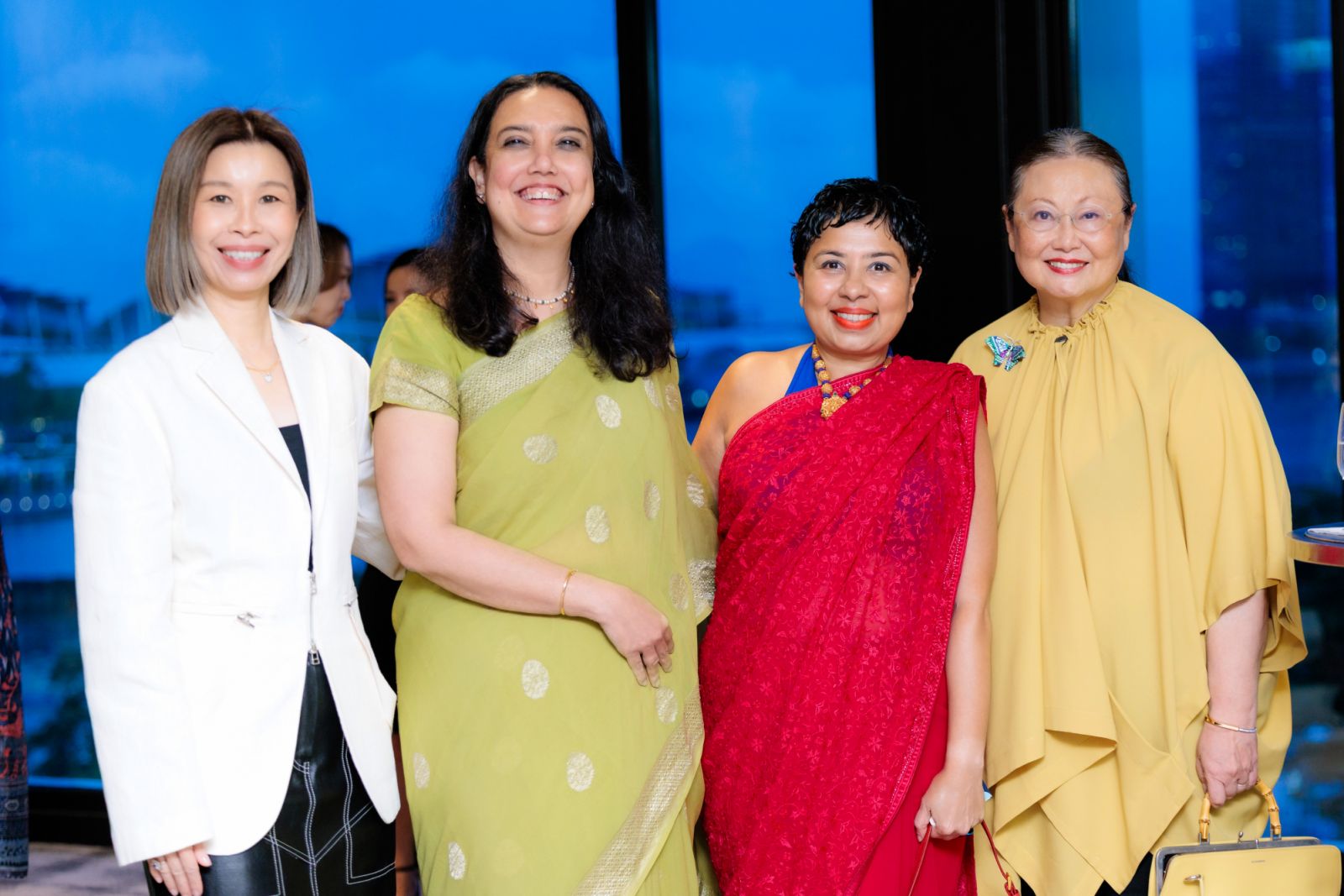 Left to right at an exclusive dinner hosted by AVPN and Front & Female: Stephanie Tay, managing director of Tatler Singapore; Naina Subberwal Batra, CEO of AVPN; Dipa Swaminathan, founder of ItsRainingRaincoats; Dr Mary Ann Tsao, chairwoman and founding director of the Tsao Foundation